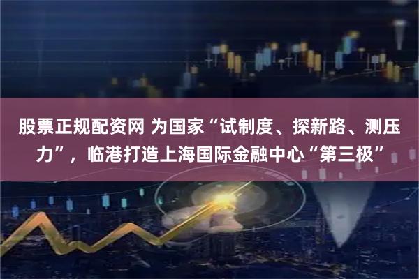 股票正规配资网 为国家“试制度、探新路、测压力”，临港打造上海国际金融中心“第三极”
